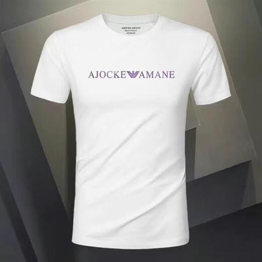 Armani Summer New Herren kurzärmelige Eisseide atmungsaktives T-Shirt-Herren-Hälfte der Herrenkleid für Männer am753 Black M 90-120jin [Jin entspricht 0,5 kg]