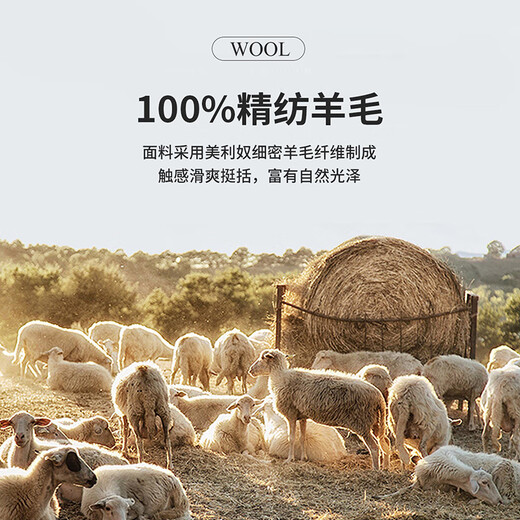 安东尼奥【100%高支精纺羊毛】男士高端休闲外套行政夹克厅局干部风茄克秋
