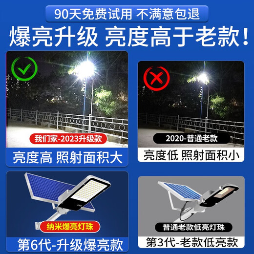 Half a Xuxian solar outdoor courtyard lamp home lighting super bright rural yard LED new road waterproof new 200000W high-end induction model 15686 super 0W