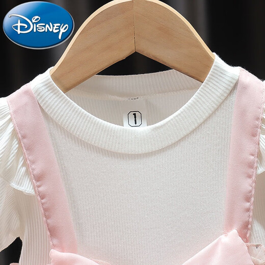 Disney Children's Vêtements 2025 Été Nouvelle petite fille robe en deux pièces robe à la mode courte à manches à manches