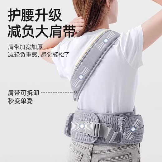 贝肽斯腰凳婴儿背带前抱式0-36个月前后两用新生儿宝宝多功能背娃神器 莫斯蓝【经典款】
