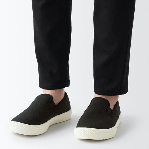 
MUJI (MUJI) is universal for men and women, not easy to get wet, lazy sneakers, small white shoes, canvas shoes, men's shoes, women's shoes, black 255mm / 41 size (size is larger and one size smaller)