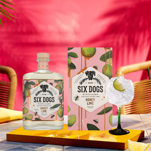 SIX DOGS 洋酒 蜂蜜青柠味 金酒 杜松子酒 琴酒 700ml