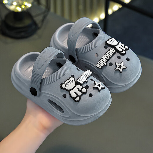 Crodon Crodon Children's Cave Chaussures garçons et filles bébé 2025 Nouvelle maison extérieure Soft Anti-Slip Smoothing Kaki 18 Taille 19 Taille 12,5 cm