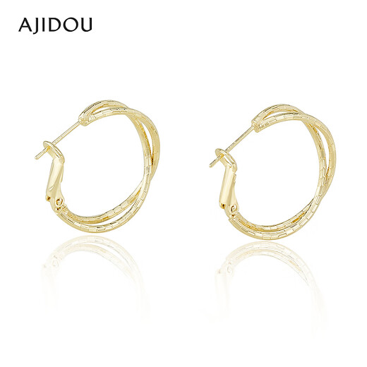 AJIDOU fashion gold trend earrings gold 2 pieces