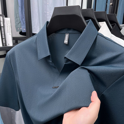 Gy jinlilai sommer ice seide ohne Spur Jacquard Schere Hals kurzärmelige Polo-Hemd Herrengeschäft mit mittlerem Alter COOL COOL T-Shirt Weiß 15123 M 48 Empfohlenes Gewicht 100-125 Jin [Jin gleich 0,5 kg]