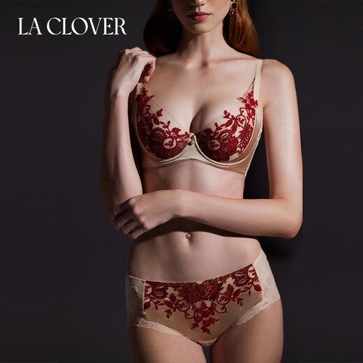 LA CLOVER24ss Sparkling Artist Embroidered Diamond Women's Bra Set LC2024108 Peach Pink-Thin Cup 75B 160