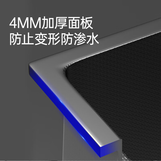 JOMOO kitchen sink large single-slot stainless steel millet household countertop, middle and under-counter dishwashing sink millet B (package) 80X46 left drain