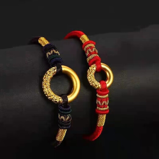 GIOIO Bengal red gold jewelry sand gold Ruyi gold hoop pendant for men and women safe buckle Xiangyun copper plating Ruyi gold hoop quality