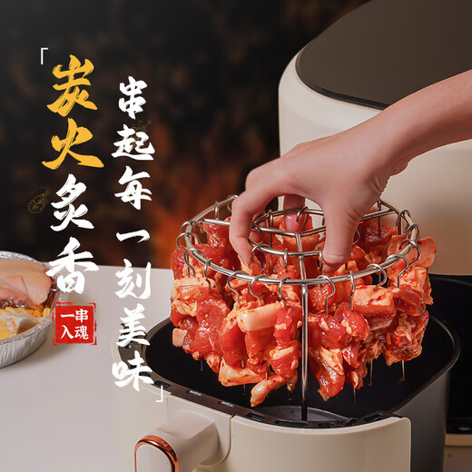 Magic Kitchen Air Fryer Grill 30 Skewers 304 Stainless Steel Needles BBQ Rack Oven Hanger No Flip BBQ Kebabs