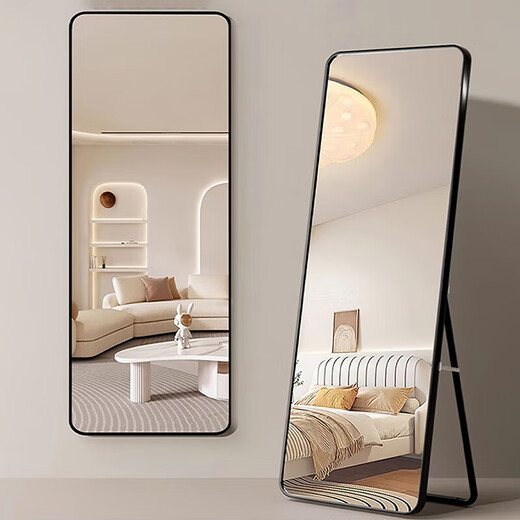 Quanpinwu Ganzkörperspiegel, Ganzkörperspiegel, vom Boden bis zur Decke reichender Spiegel, an der Tür montierter Spiegel, für Bekleidungsgeschäfte geeigneter Wandspiegel, einteiliger einfacher nordischer Stil 146