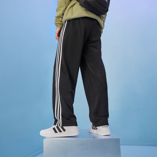 阿迪达斯 （adidas）休闲舒适运动裤男装轻运动EI9761   黑色/白 均码   xs