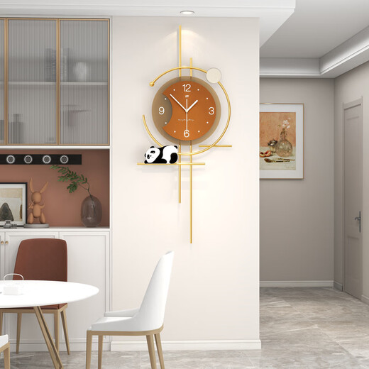 Jiujiuda 2025 Nouvelle horloge simple moderne Salon salon Crème Style Flower Decoration Mur Horloge personnalisée Mur créatif Home Utilisation du WM841 (38x88cm)