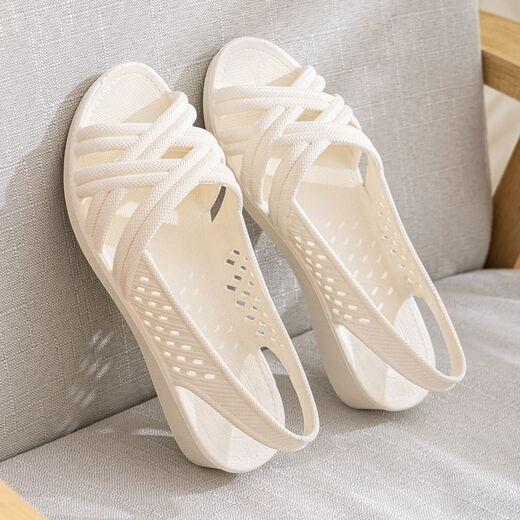 Mankoyi 2025 Sommer bequeme Sandalen für Frauenarbeit Schuhe flacher Fisch Mund offen mit nicht rutschfestem Keeberichtungsbestand und bequemer 902 Gold 37 (nur kleiner)