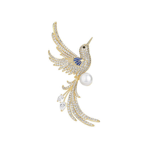 Benheart Danish Golden Magpie Annunciation brooch, Chinese style, high-end female corsage, light luxury, high-end sense pin pendant, luxury gift, brooch-Golden Magpie Annunciation-Champagne Gold