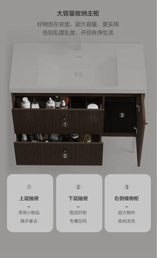 恒洁HEGII悦澜系列6212浴室柜。 BC6212100