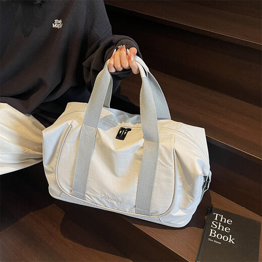 Tuke Expandable Reisetasche für Frauen große Kapazität Kurzstrecken-Reisebag Gepäck Gepäck tragbares Licht Crossbody Sports Sporttasche Beige White