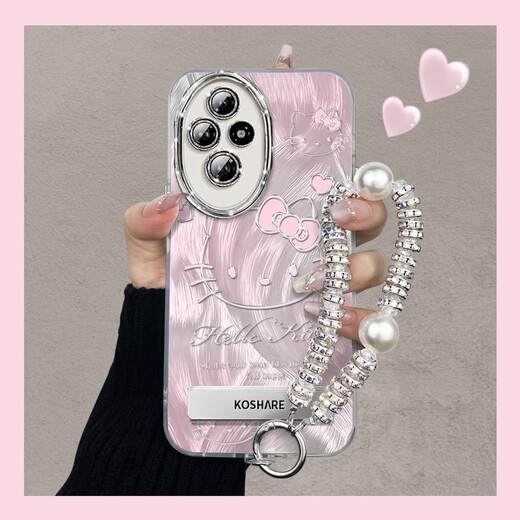 Fanhanghang Hellokitty Geeignet für Ehren 200 Mobiltelefongehäuse Huawei 100pro Serie 90 Sets Magic6/5/4 Neues Modell 5 Feder Silver Angel Eyes - Silver - NM13598 Pink Honor 200