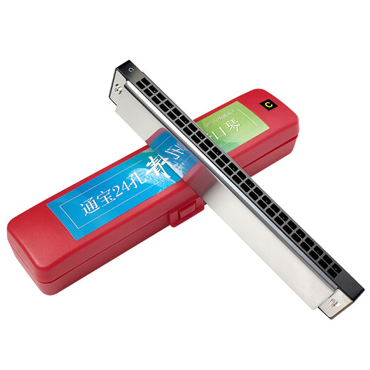 Tongbao Japan Tongbao Neue polyphonische Harmonika 6624q Jugend 24 Anfänger an Anfänger, um Metall Zither C -Melodie - Black Metal Zher zu ändern