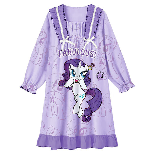 Pony (My Little Pony) Детская пижама 2025 Новая весна и осенняя модальная модальная девочка для девочек с длинным рукавами для родительского ребенка пони 2H-St-12189 170 8 размеров (100-110) см.