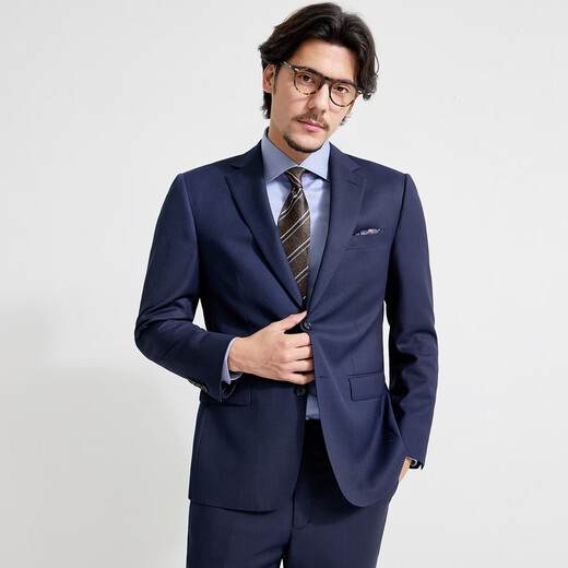 Zhuangji 120-count high-count men's suit suit for all seasons, professional formal wear, wedding banquet suit, two-piece suit