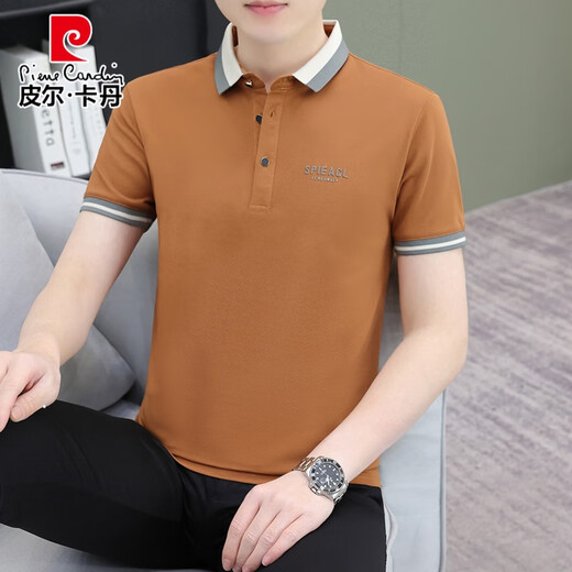皮尔卡丹夏季短袖t恤男装潮流翻领POLO.衫纯色棉质冰丝有领T恤上衣潮 724#白色 M (建议90-110斤)
