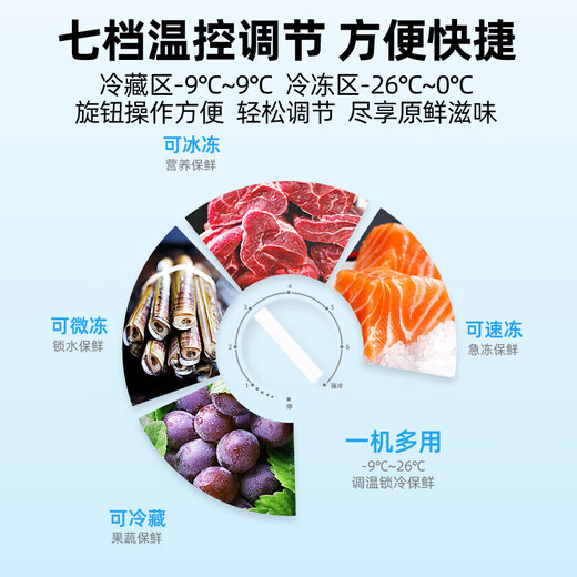 Xingx (XINGX) dual-temperature dual-box household freezer horizontal dual-temperature freezer 80% frost reduction commercial top-door refrigeration freezer energy-saving large-capacity freezer tea cabinet -26 C cryogenic dual temperature 245L