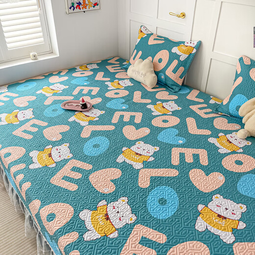 
Yalu tatami bed cover new pure cotton all-season universal rural large kang cover special anti-slip cotton sheet bed skirt K687 (2 meters + sag 40 cm)*3.8 meters