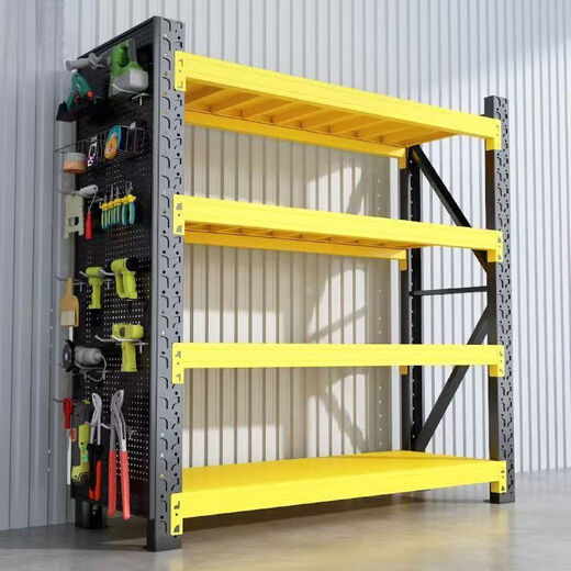 Chunxu Storage Shelf Storage Shelf Warehouse Thickened Multi-layer Storage Shelf Home Basement Display Storage Layer Shelf Black and Yellow Four-layer Main Rack [Real Load Bearing Is Not Failed] [880KG] 200*60*200 Industrial in Storage
