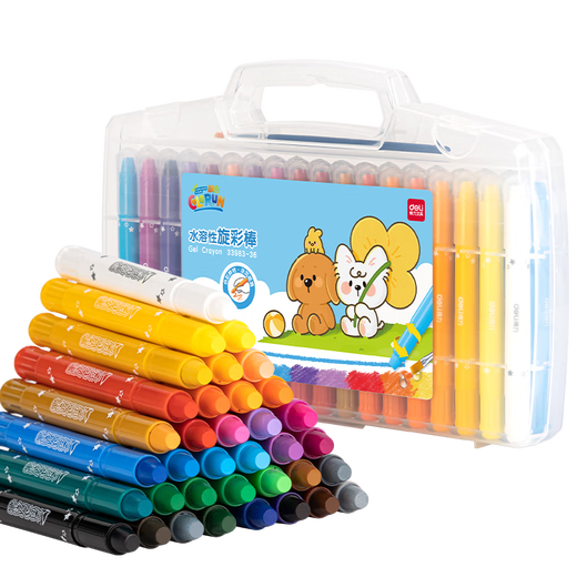 Deli 36 Color Stick de pintura al óleo soluble en agua lavable sin tierra Crayón Crayon Colorido Pintura para colorear Regalos de arte para colorear para estudiantes Regalos escolares