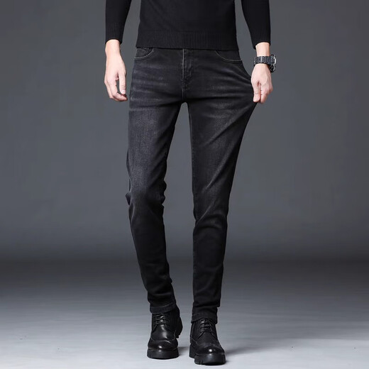
Giordano (Giordano) broken code Hong Kong summer new high-end black and gray jeans for men's slim feet elastic versatile casual pajamas 1049 gray one size 28