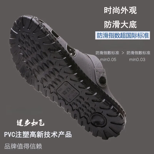 回力君上海巨力凉鞋男夏季日常休闲镂空防滑软底透气包头大码沙滩洞洞鞋 3524卡其色(黑鞋底) 42 (适合运动鞋42)