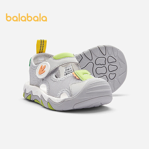 Balabala baby boy stable shoes non-slip sports sandals new summer shoes same style in shopping malls gray green tone 00324 22 (foot length 13.3-13.7/inner length 14.6)