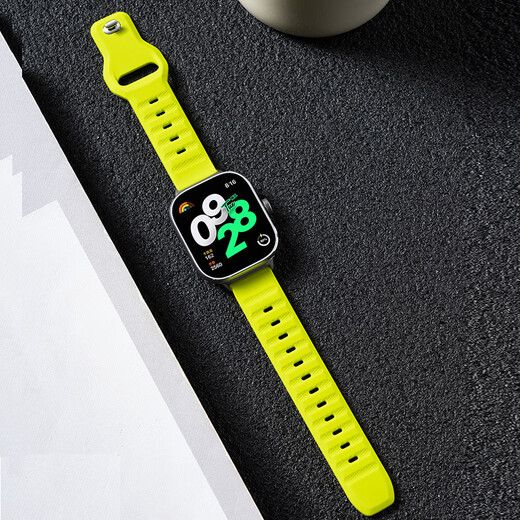 Noci is suitable for Xiaomi Band 9pro watch strap silicone 8pro Redmi watch6/5 mobile phone dust plug fluorescent green newly upgraded silicone suitable for Xiaomi Band 9Pro/8pro black connector