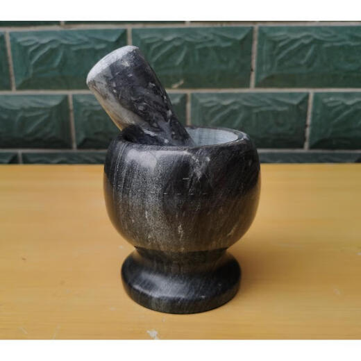 Fat Donglai's same style stone garlic mortar garlic masher garlic garlic masher stone mortar household mashing jar mashing medicine beater hand snowflake white stone mortar set