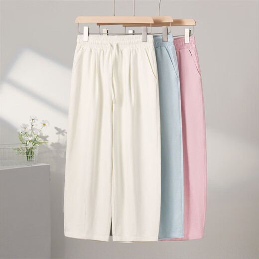 Schneefliege Casual Hosen für Frauen im Sommer dünne 2025 neue koreanische Karottenhose kleine, hohe Taille schlanke, neun-Punkte-Hosen hellrosa 544f (gewebte Blumen) M -160/66A-empfohlene 100-115jin [Jin gleich 0,5 kg]