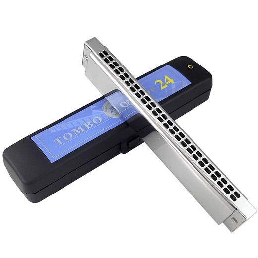 通宝休止符定制改装金属琴格款24孔复音口琴6624初学者入门 #C(bD)调