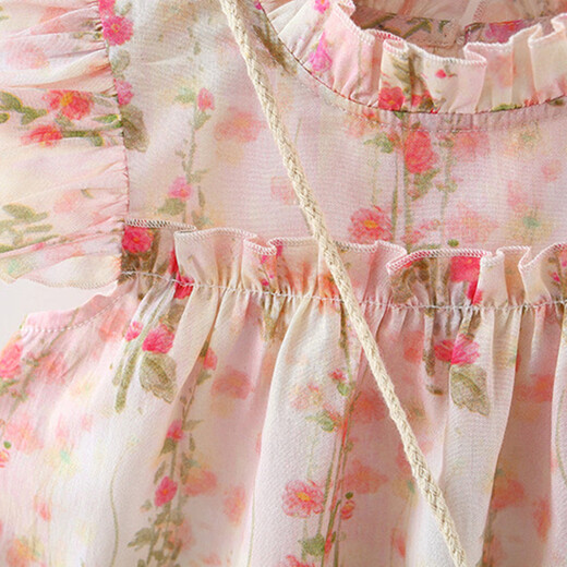 Jingqi (Joyncleon) Vestido de verano para niñas 2025 NUEVA PRINCIPIA Ciudad de los niños Niña Vestido de un niño Summer Pink-Jly182428 100 cm