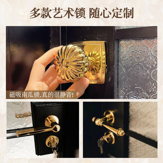 XMSJ中古带孔磨砂厕所门法式复古平开门卫生间厕所钛镁铝 圆弧款-双包门套活动到手价1098