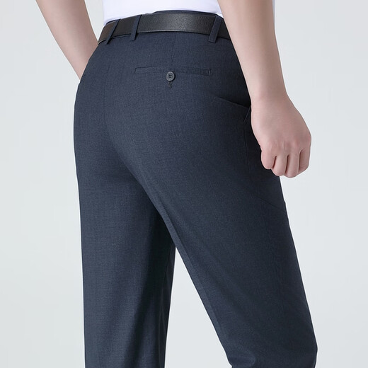Charides high-end summer thin non-iron trousers for men business casual formal suit pants simple versatile straight trousers men 9900-2 black [without pleated slim version] 31 [2 feet 4 waist]