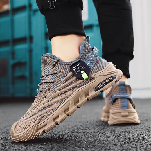 Chaussures décontractées pour le nouveau style de moule volant des chaussures de course respirantes en maille volante coco coco de voyage doux voyage chaussures décontractées chaussures de sport chaussures noire 42