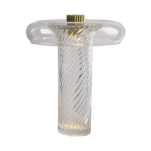 XMSJ -Nachtlampe Dekorative leichte Luxusschreibtisch Lampe nordisch moderne einfache Glasdesigner Wohnzimmer Schlafzimmer Modell Zimmerlampe M1049 Rauchgrau -Modellknopfschalter