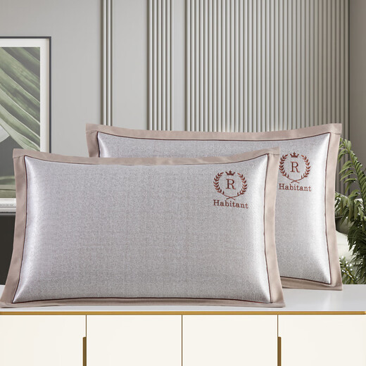 
Summer ice silk pillow case double-sided summer cool mat pillow core case single rattan pillow mat home use pair Ice 679-7 purple Shulin pillow case (one pair) can be pair 0cm*0cm 48CM*74CM