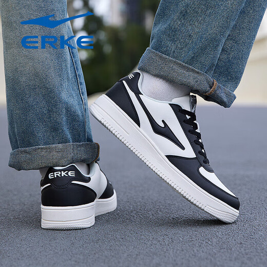 
Hongxing Erke men's shoes flagship store summer air force number one small white shoes men's casual trendy shoes student white breathable sports shoes microcrystal white/black 1477 41