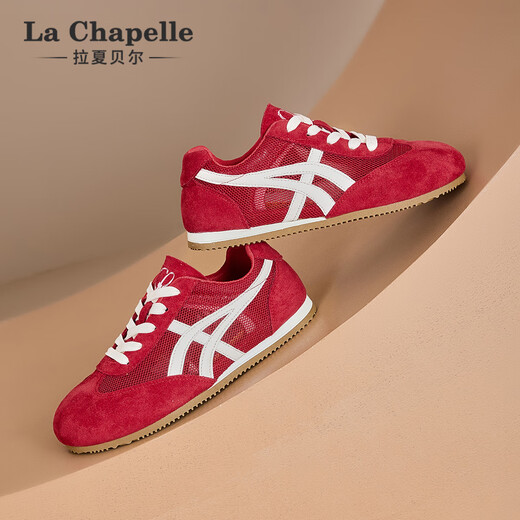 La Chapelle Frauenschuhe weicher Sohle komfortable deutsche Trainingschuhe für Frauen 2025 NEUER SOMMER Dünn Mesh Atmungsfreie vielseitige lässige Flachschuhe rot xxe6625-2 39