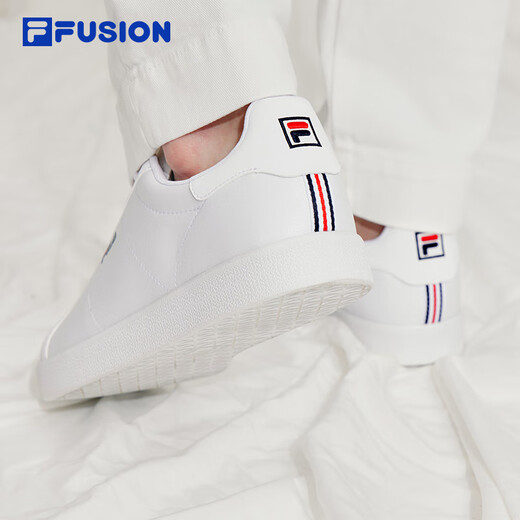 FILA FUSION斐乐男鞋低帮板鞋网球文化鞋百搭轻便小白鞋休闲滑板鞋 集团白-WT 42