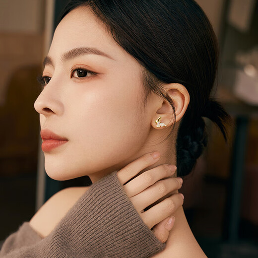 Saturday Fortune (ZLF) S925 Silver Stud Earrings Women's Bow Butterflies Fashion Earrings for Girlfriend's Birthday Gift A Pair of Studs