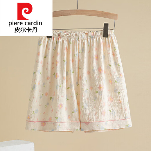 皮尔卡丹（pierre cardin）针织棉绸短裤夏季女款2025新款薄款大I码可外穿遛弯裤休闲碎花家 DK691【升级版面料】 L 165 100-120