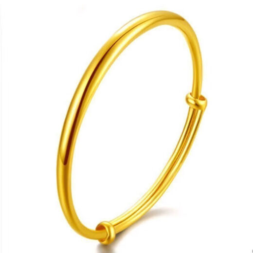 KZD Big Pickup 24 Pure Gold Bracelet Women's New Fashion Round Belly Solid Copper Alloy Bracelet Gift 18K (Glossy Bracelet-) 25g 10% Off Sold Out -