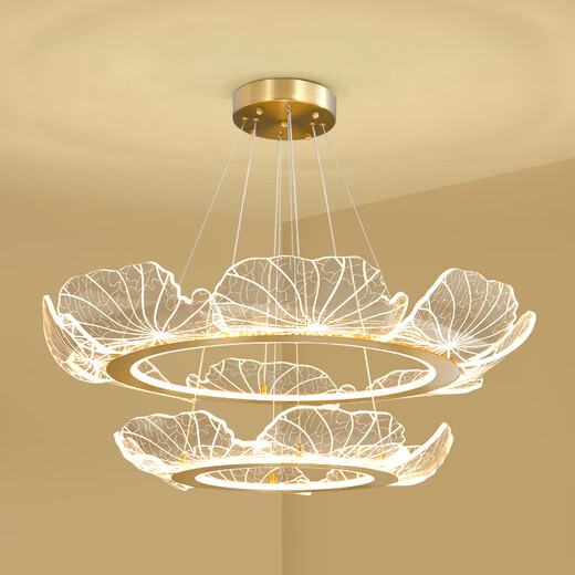 Leshi NUEVA sala de estar china Candelier Estilo chino Zen Modern Atmosférica Luz de restaurante de lujo Sala de té Sala de té JQXD9755D/Tres colores + Tallado esencial Acrílico